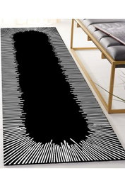 Conceptum Alfombra Black 100x200 cm, 100% Poliéster, Antideslizante, Antibacteriana, Lavable a Máquina